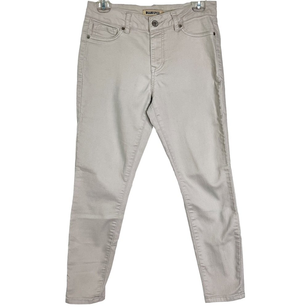 Blue Spice Mid Rise Skinny Stretch Denim Jeggings in Cream Junior’s Sz 7